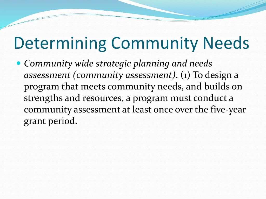 determining community needs