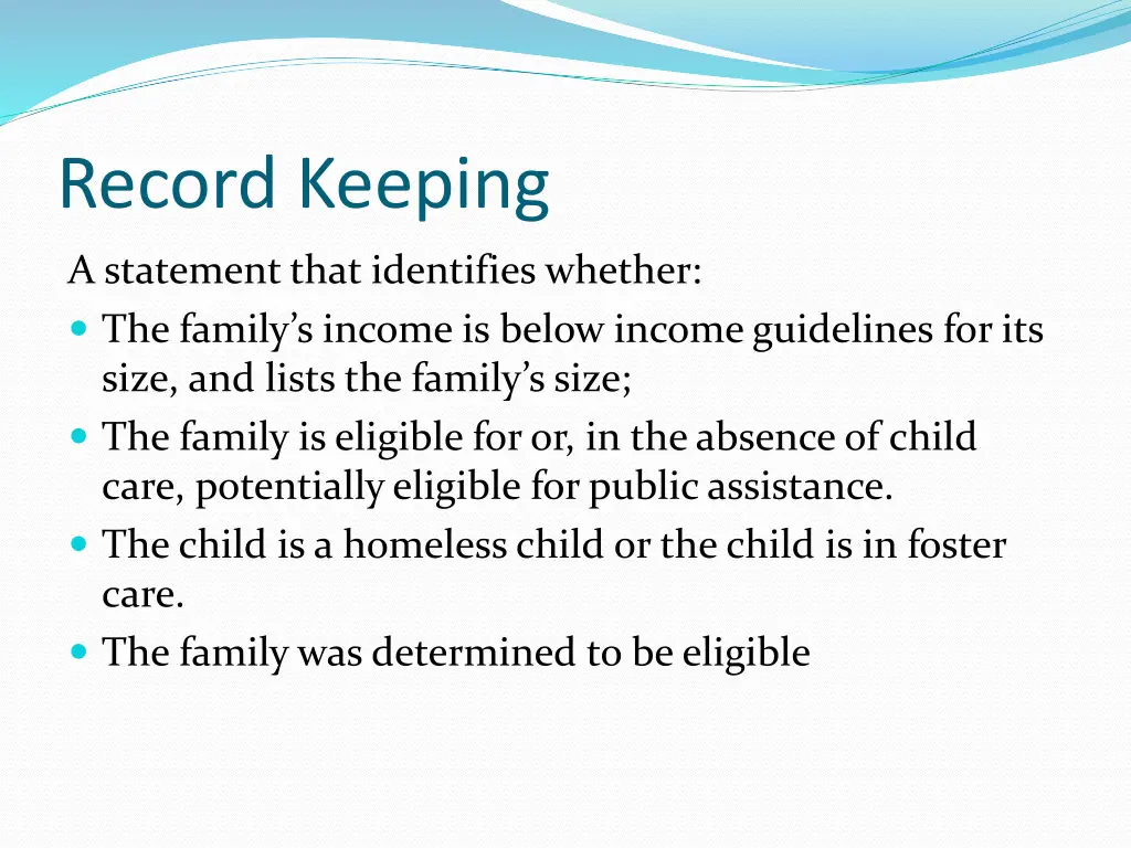 record keeping 1