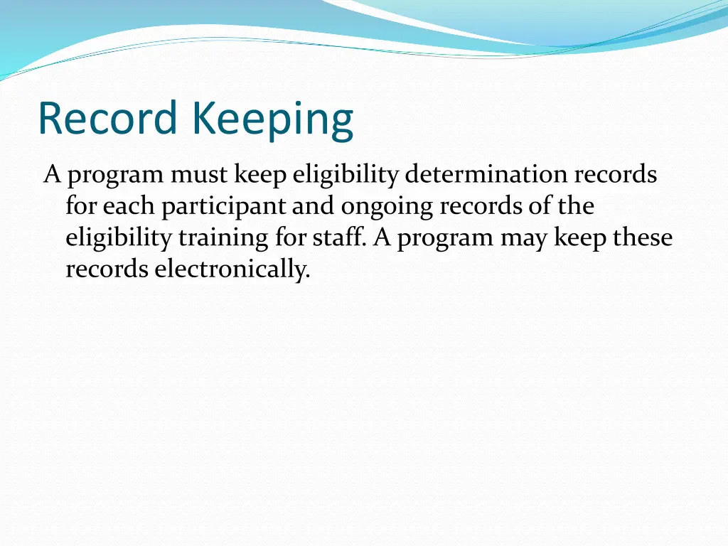 record keeping