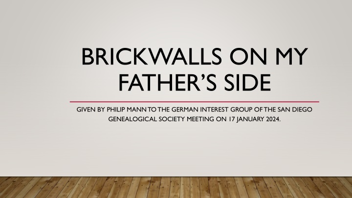 brickwalls on my father s side