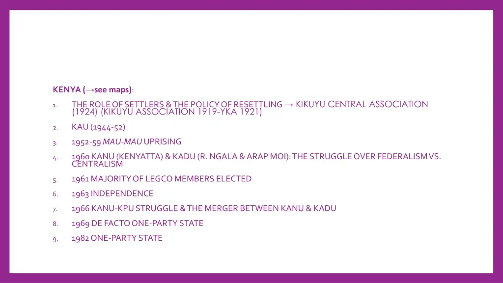 kenya see maps the role of settlers the policy
