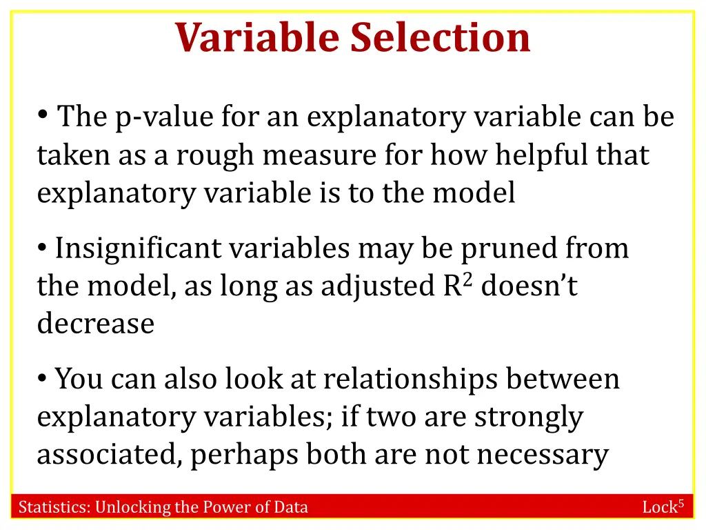 variable selection