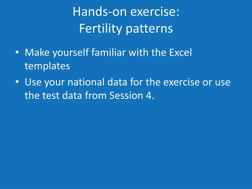 hands on exercise fertility patterns