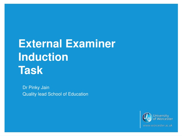 external examiner induction task