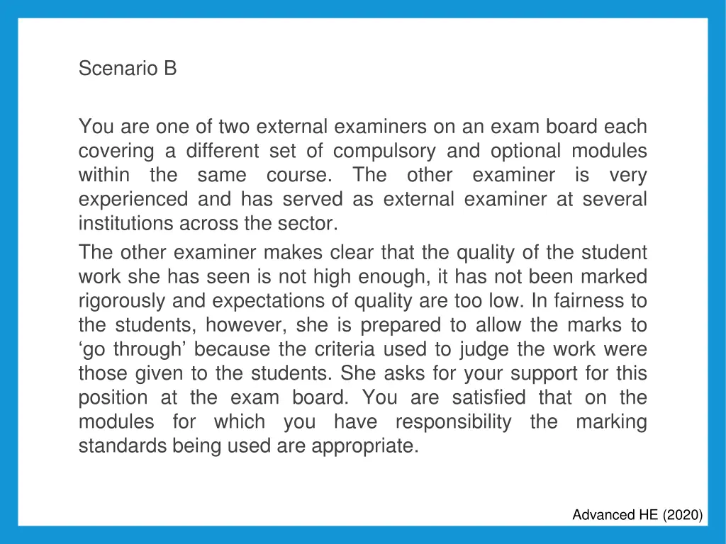 scenario b