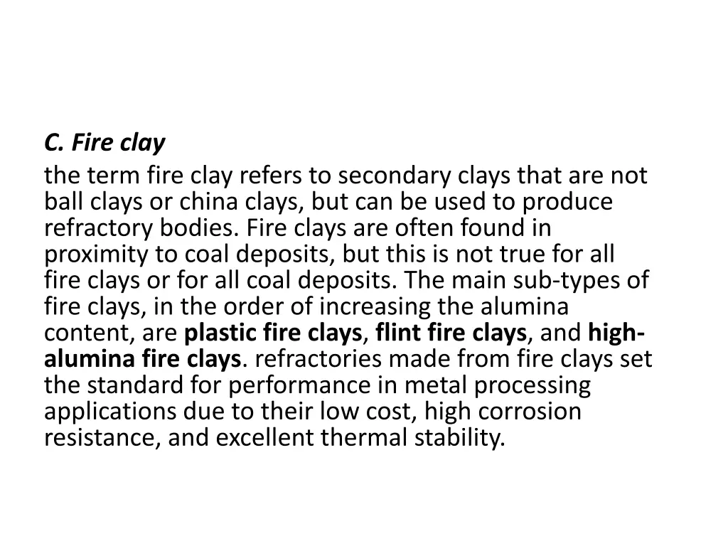 c fire clay the term fire clay refers