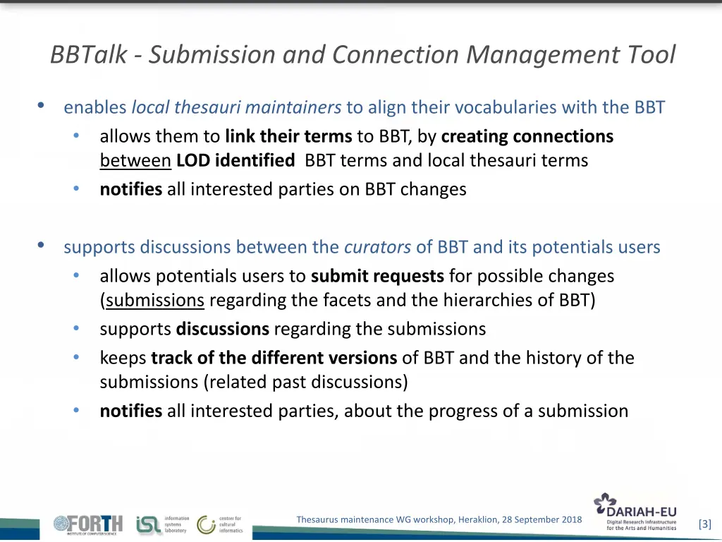 bbtalk submission and connection management tool 1