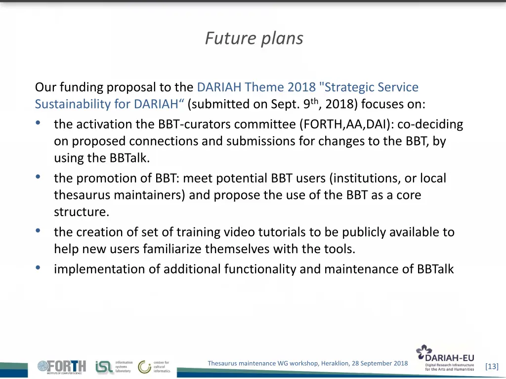 future plans