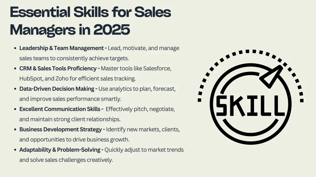 essential skills for sales managers in 2025