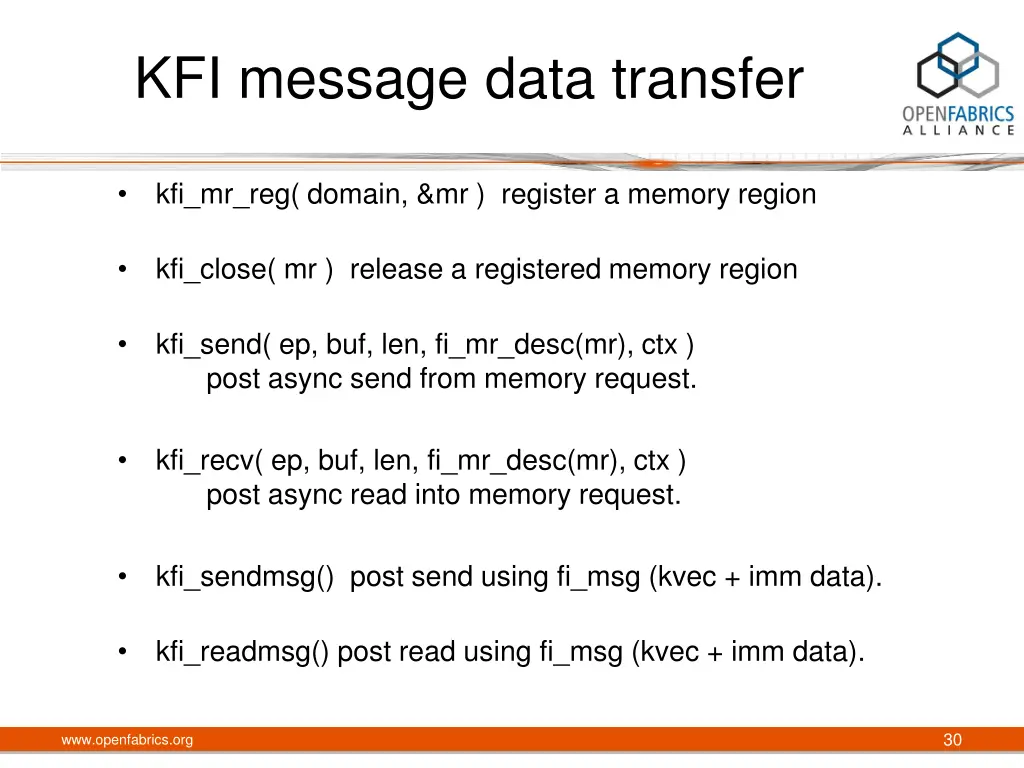 kfi message data transfer