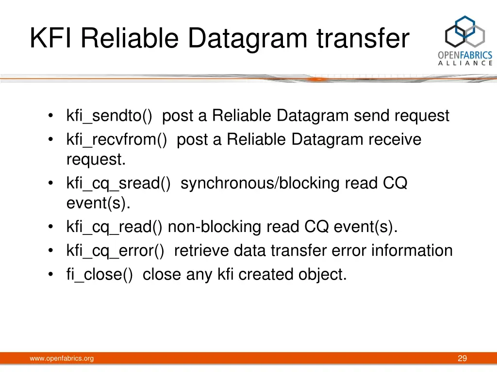 kfi reliable datagram transfer