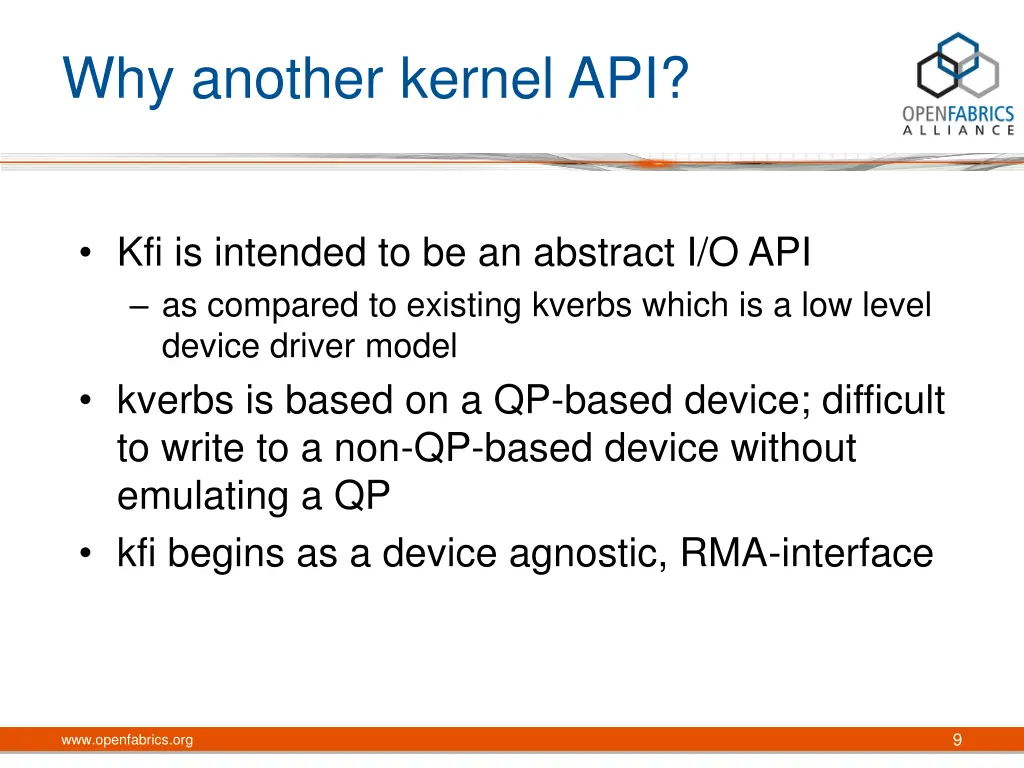 why another kernel api