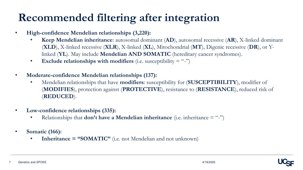 recommended filtering after integration