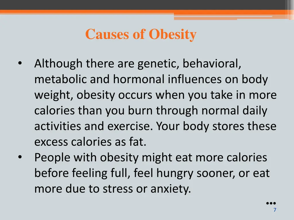 causes of obesity