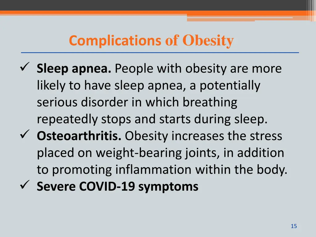 complications of obesity 1