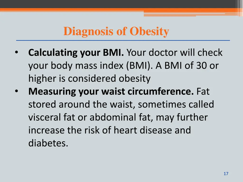 diagnosis of obesity 1
