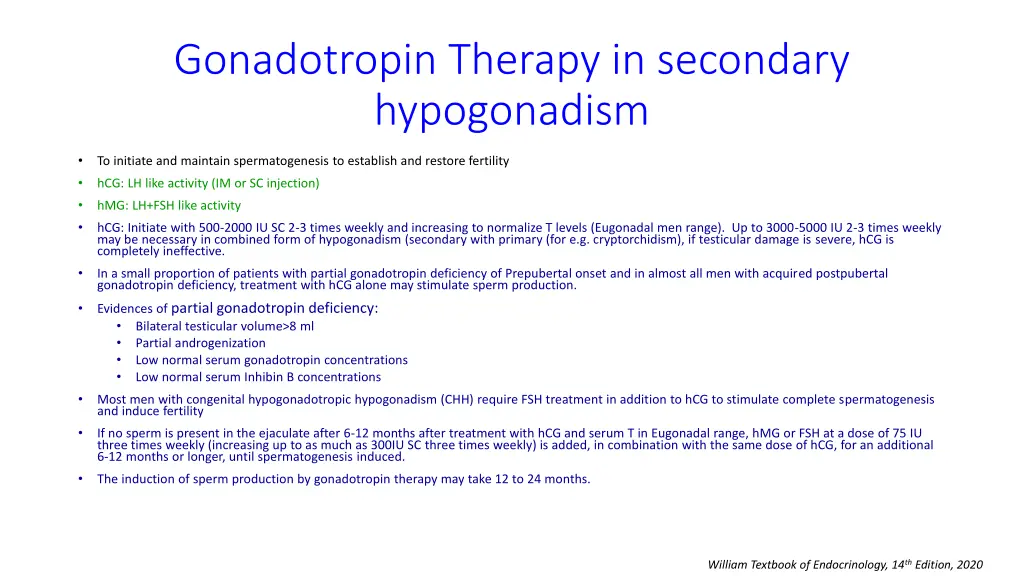 gonadotropin therapy in secondary hypogonadism