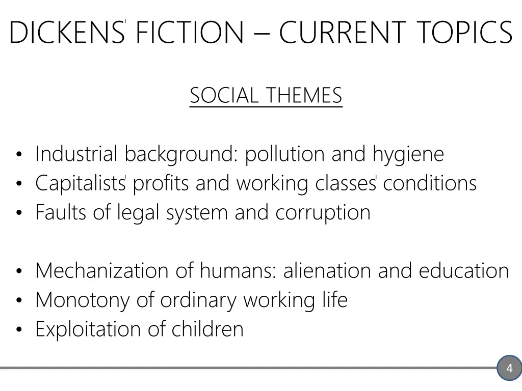 dickens fiction current topics