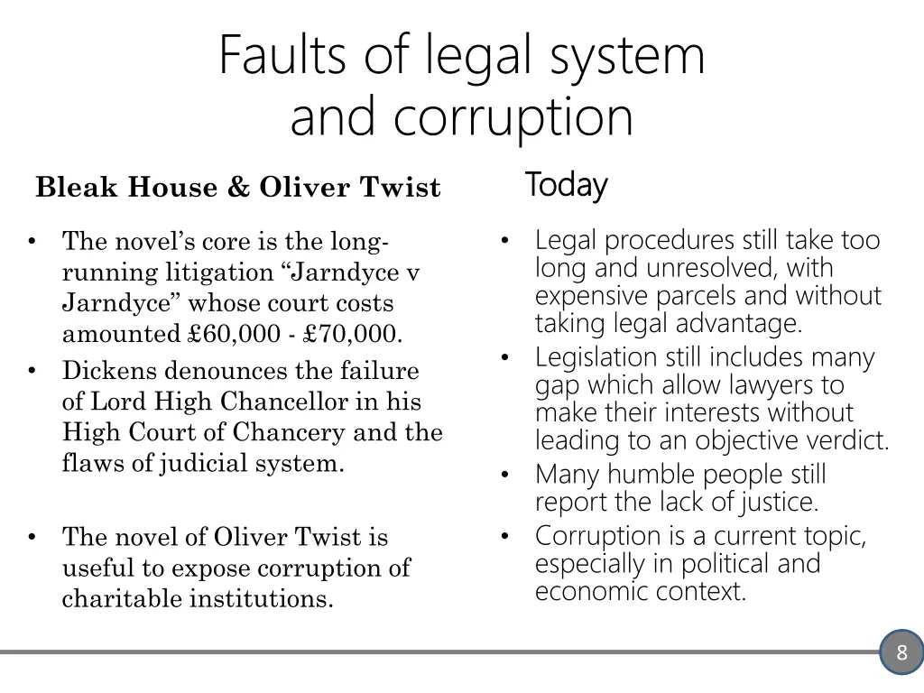 faults of legal system and corruption