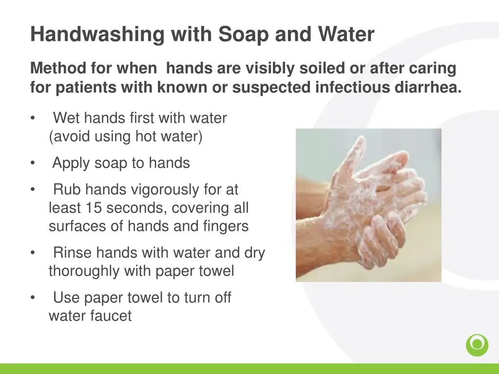 handwashing with soap and water