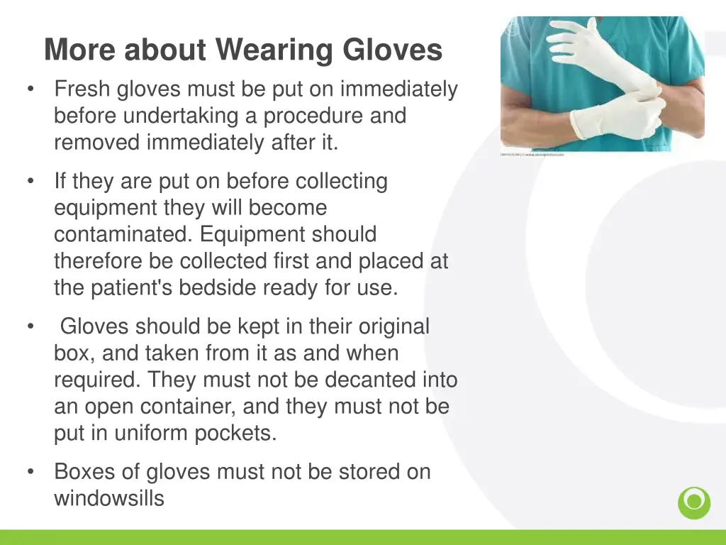 more about wearing gloves fresh gloves must