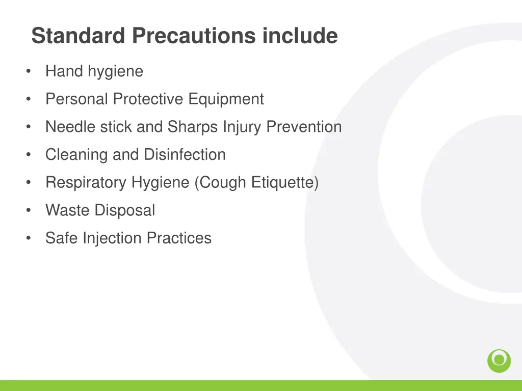 standard precautions include