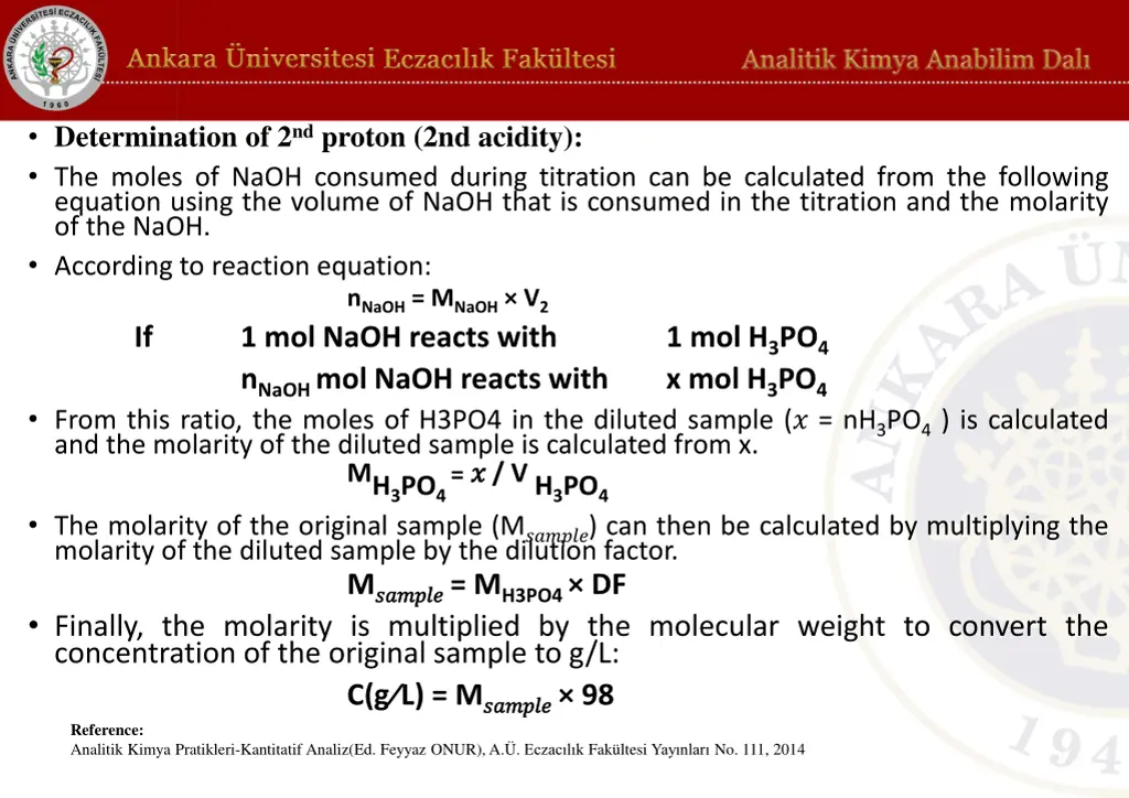 determination of 2 nd proton 2nd acidity