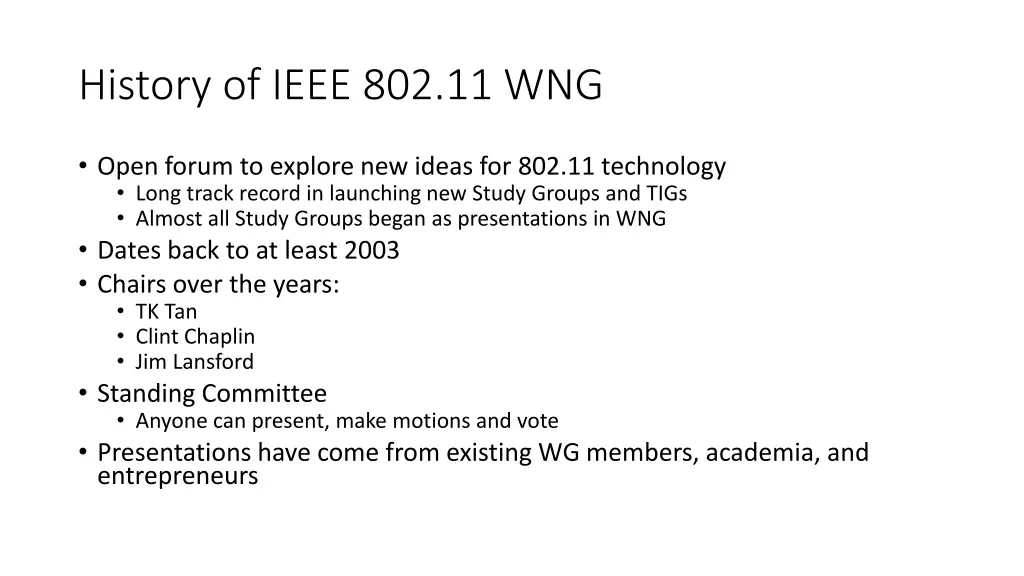 history of ieee 802 11 wng