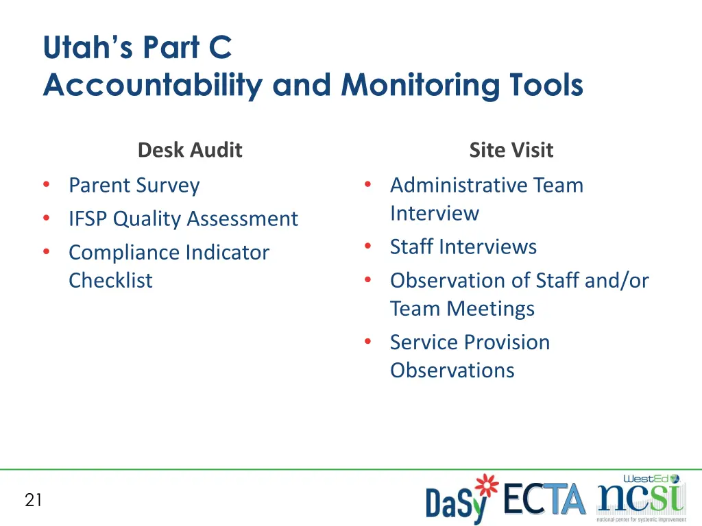 utah s part c accountability and monitoring tools