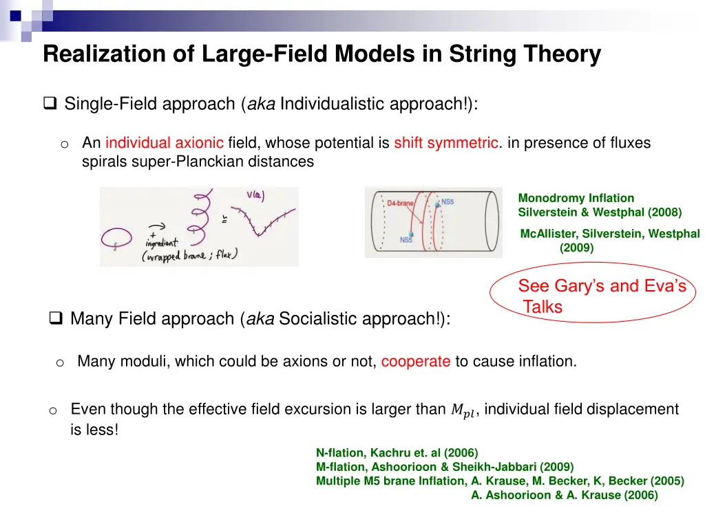 realization of large field models in string theory