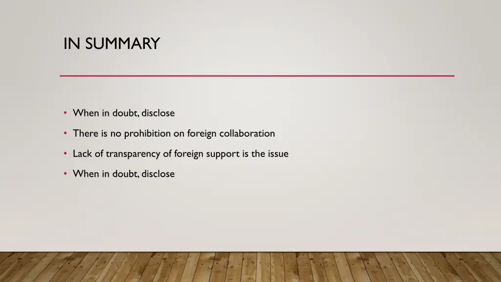 in summary