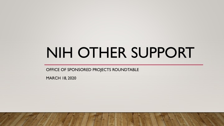 nih other support