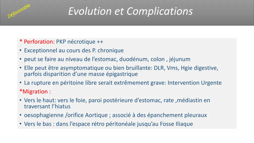 evolution et complications 2