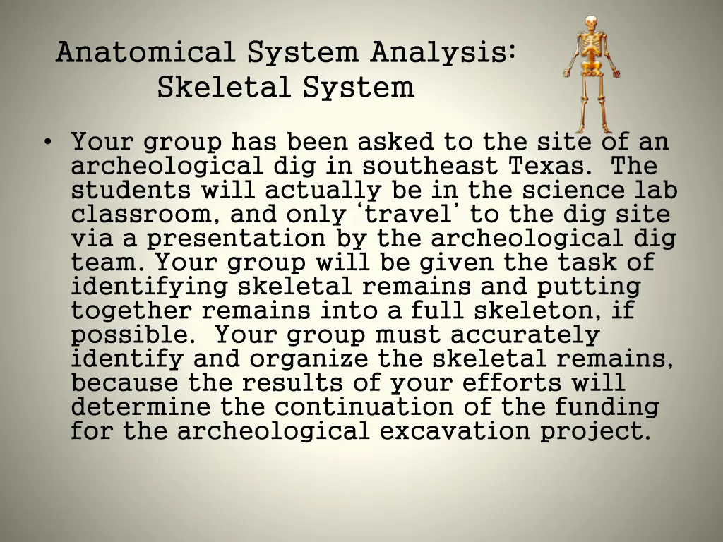 anatomical system analysis skeletal system 1