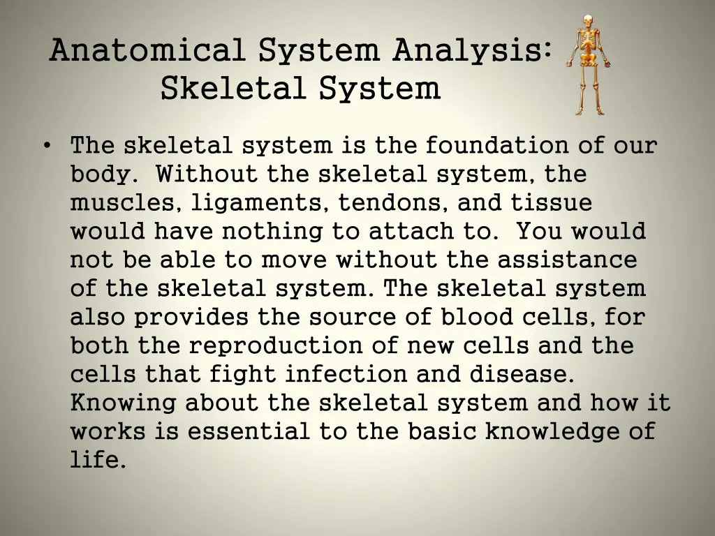 anatomical system analysis skeletal system