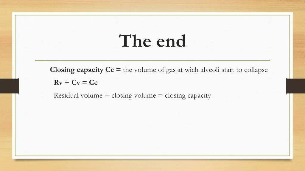 the end