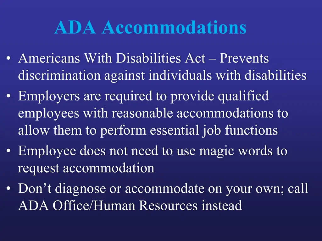 ada accommodations
