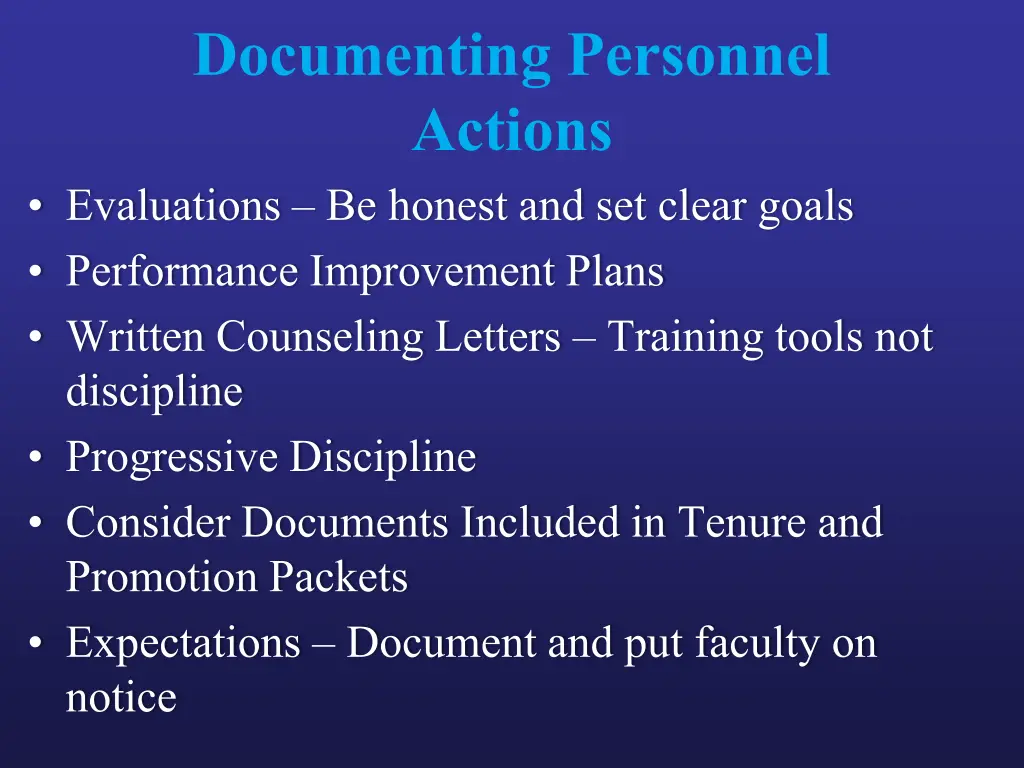 documenting personnel actions evaluations