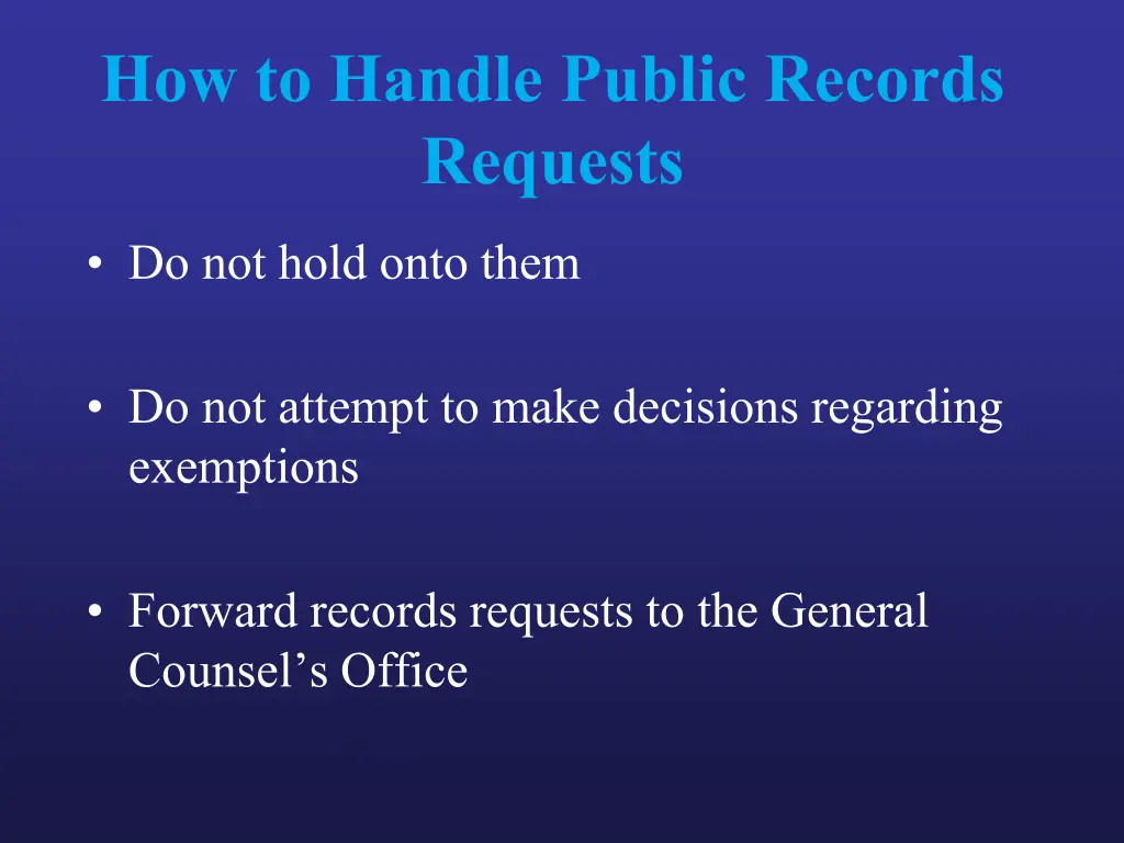 how to handle public records requests
