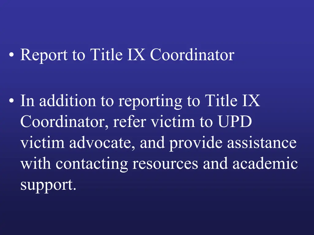 report to title ix coordinator