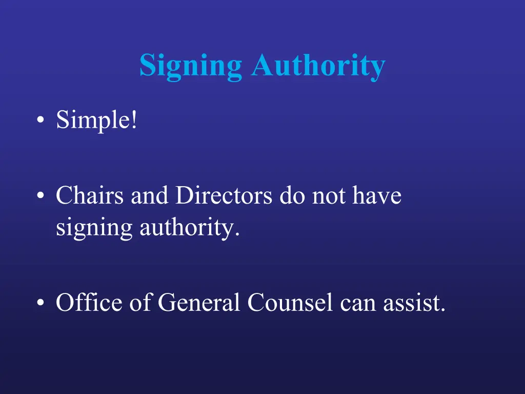 signing authority