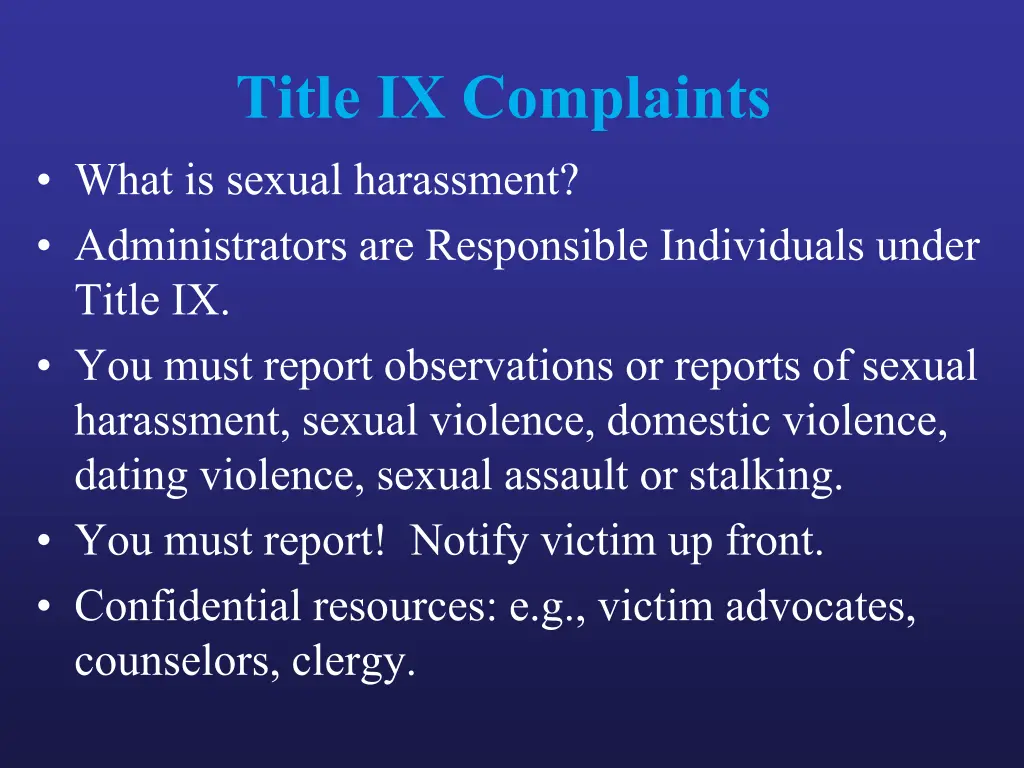 title ix complaints what is sexual harassment