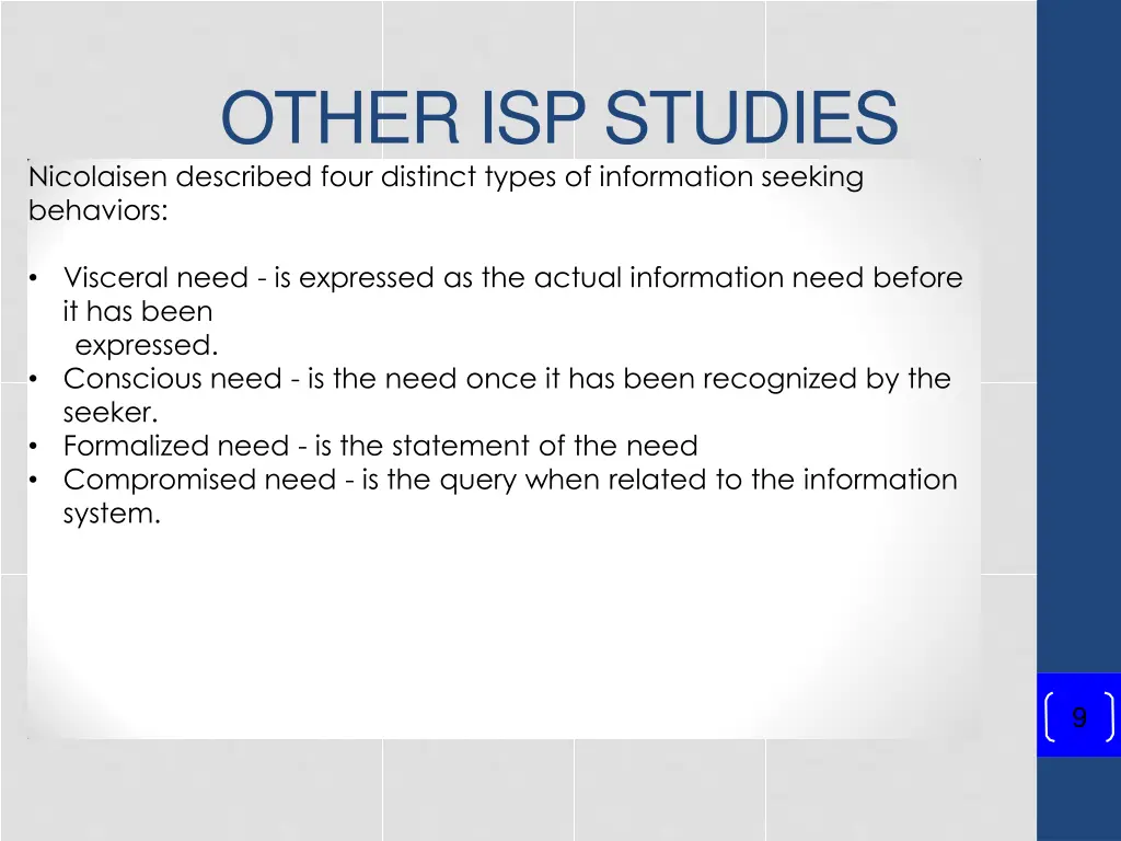 other isp studies