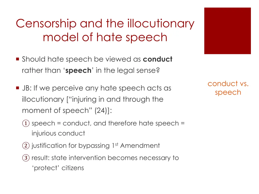 censorship and the illocutionary model of hate