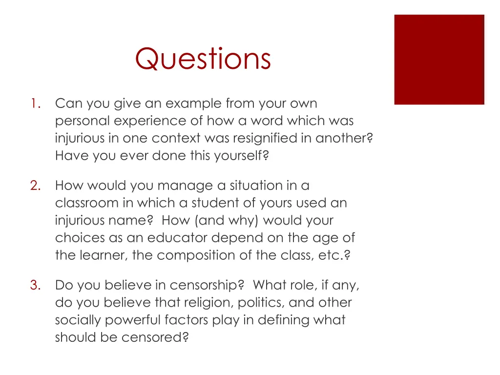 questions