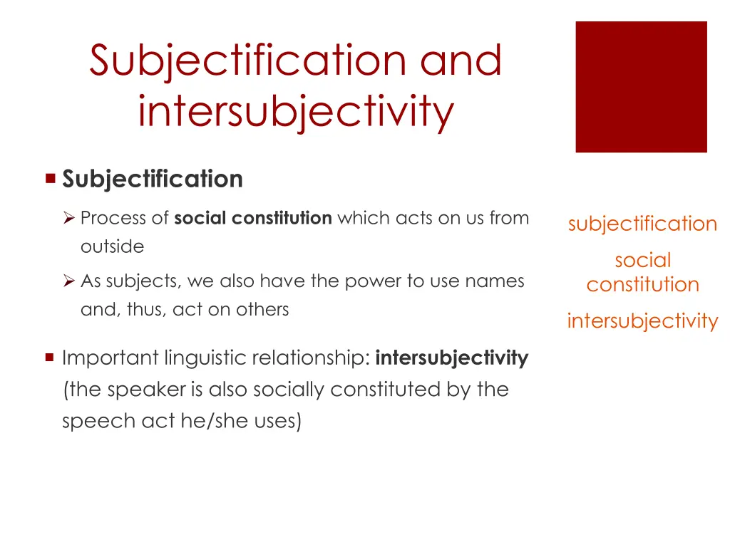 subjectification and intersubjectivity