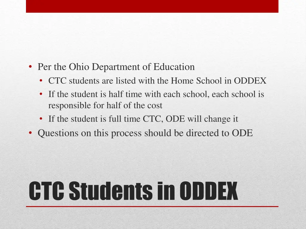 per the ohio department of education ctc students