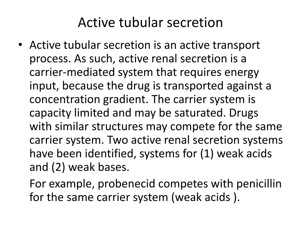 active tubular secretion