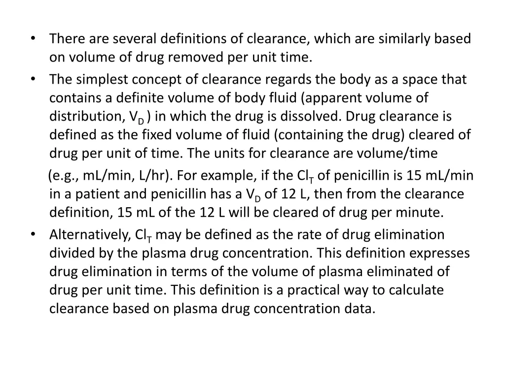 there are several definitions of clearance which