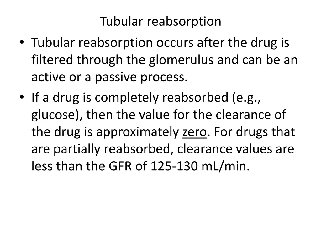 tubular reabsorption